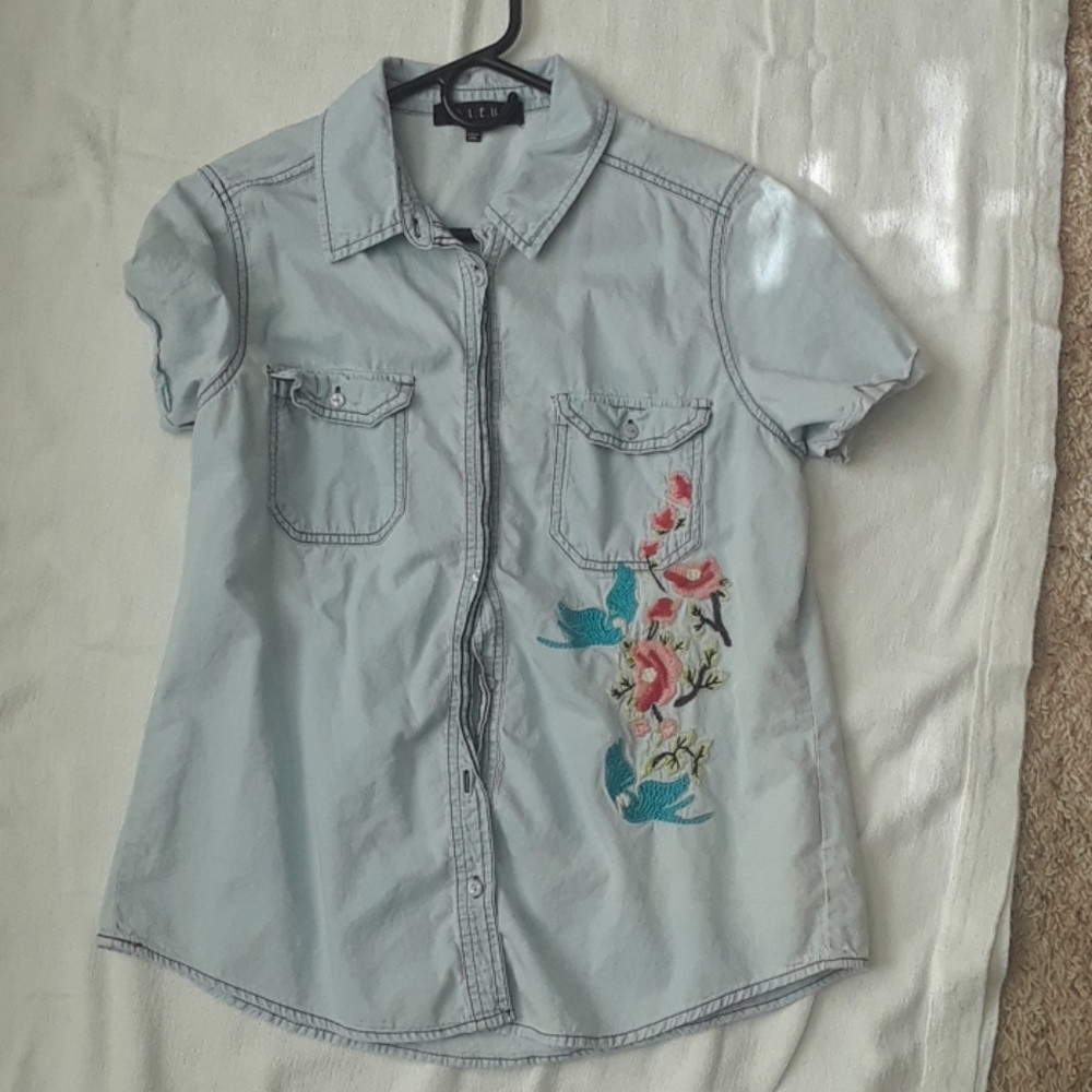 Blue button down